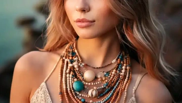 korálky na krku ženy