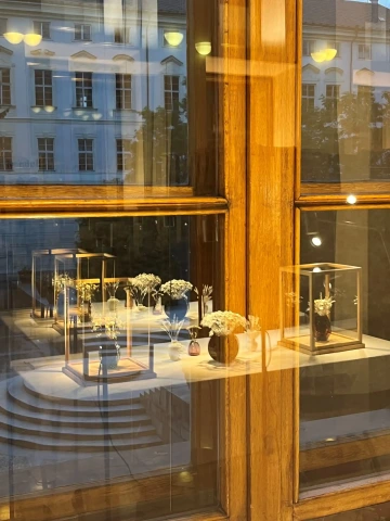 GIYOU flowers in window of the Spanish Hall of the Prague Castle