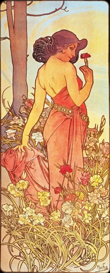 Alfons Mucha, The Flowers, Carnation, 1898