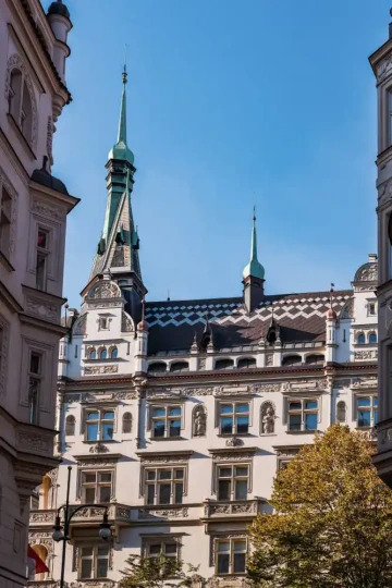 House on Pařížská Street in Prague, a palce of luxury jewellery in Prague