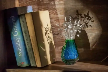 A bouquet of silver flowers in a Moser vase, unique decoration
