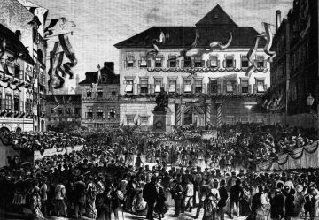 Slavnost odhalení pomníku Josefa Jungmanna v Praze