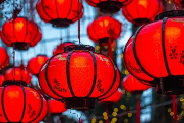 Red lights. Lunar New Year celebrations