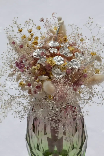 Luxury birthday bouquet made of silver flowers