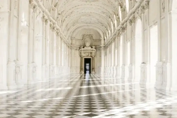 Unique interior of the hallway of a historic building