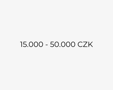 Nápis 15.000 - 50.000 CZK