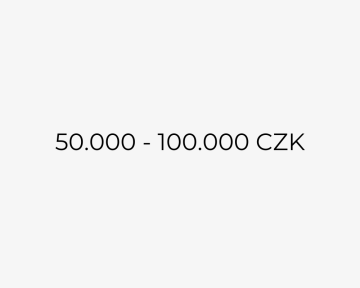 Nápis 50.000 - 100.000 CZK