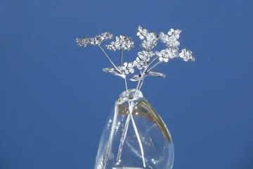 Jewelry Bouquet of Three Forget-Me-Nots, in silver