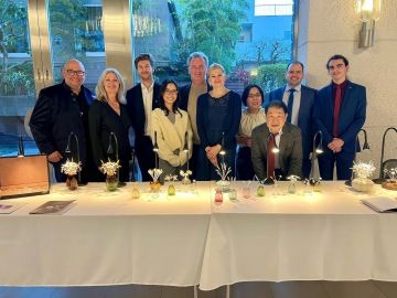 People at an exhibition in Japan